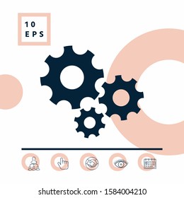 Gears wheel - Settings icon. Graphic elements for your design