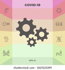 Gears wheel - Settings icon. Graphic elements for your design