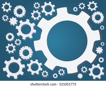 Gears wheel and space background