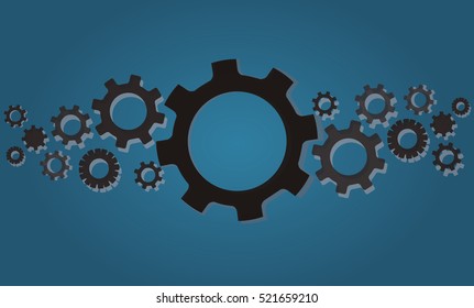 Gears wheel and space background vector