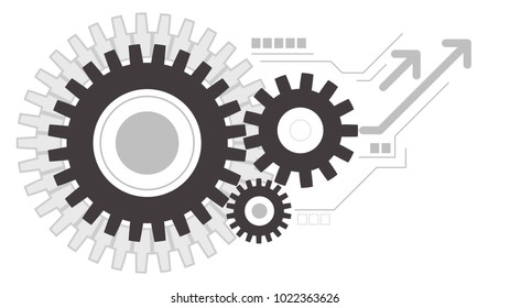 Gears wheels creative working icon background
