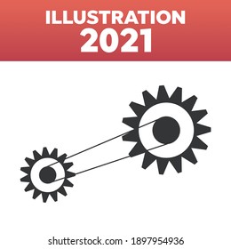 Gears and wheels engine element. Machinery gear graphic
