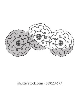 gears wheels icon over white background. vector illustration