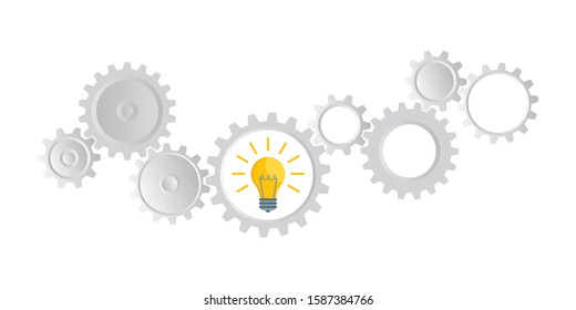 Gears wheels system vector illustration. Infographic header for business concepts