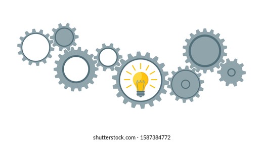 Gears wheels system vector illustration. Infographic header for business concepts