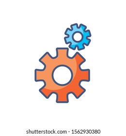 gears work research fill style icon vector illustration