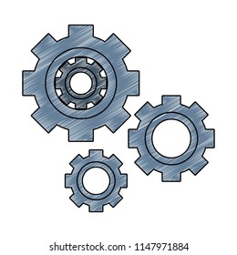 Gears working symbol scribble