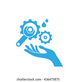 gears and wrench icon vector illustration eps10