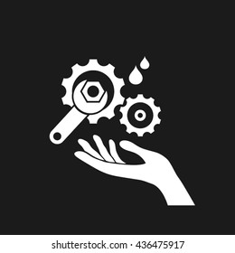gears and wrench icon vector illustration eps10