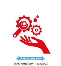 gears and wrench icon vector illustration eps10