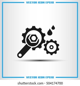 gears and wrench icon vector illustration eps10