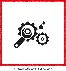 gears and wrench icon, vector illustration eps10.