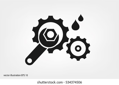 gears and wrench icon vector illustration eps10.