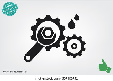 gears and wrench icon vector illustration eps10