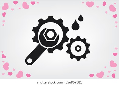 gears and wrench icon vector illustration eps10