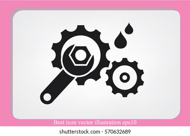 gears and wrench icon vector illustration eps10