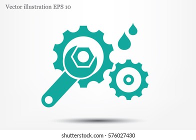gears and wrench icon vector illustration.