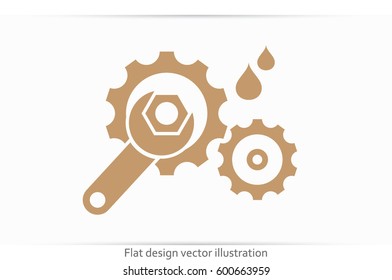 gears and wrench icon vector illustration eps10