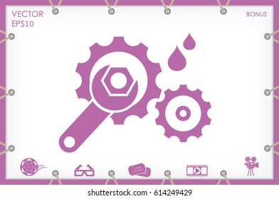 gears and wrench icon vector illustration eps10