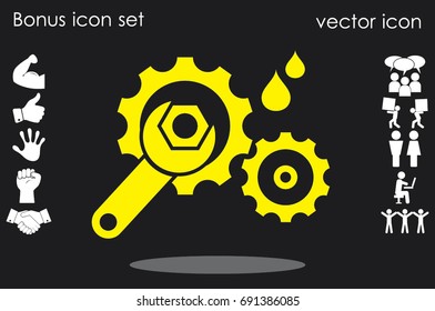 gears and wrench icon vector illustration eps10