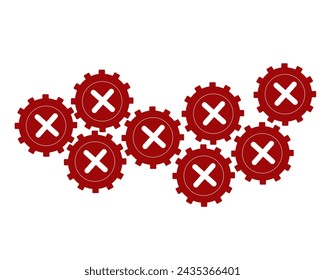 Gears with X
Vector icons of gears with a cross on a white background.