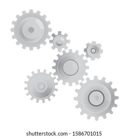 gears.a set of gears of different sizes.icon isolated on white.vector image