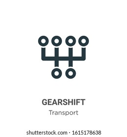 Gearshift glyph icon vector on white background. Flat vector gearshift icon symbol sign from modern transport collection for mobile concept and web apps design.