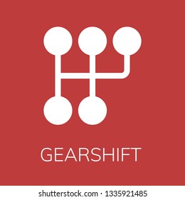  Gearshift icon. Editable  Gearshift icon for web or mobile.