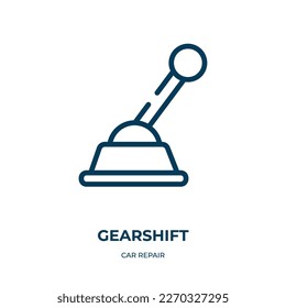 Gearshift icon. Linear vector illustration from car repair collection. Outline gearshift icon vector. Thin line symbol for use on web and mobile apps, logo, print media.