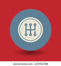 Gearshift icon or sign, vector illustration