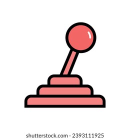 Gearshift Icon Vector Illustration. Gearshift Lineal Color Icon