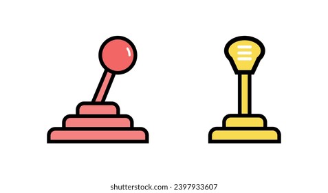 Gearshift Icon Vector Illustration. Gearshift Lineal Color Icon