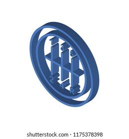 Gearshift isometric left top view 3D icon