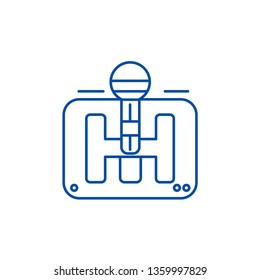 Gearstick line icon concept. Gearstick flat  vector symbol, sign, outline illustration.