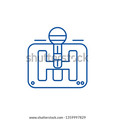Gearstick line icon concept. Gearstick flat  vector symbol, sign, outline illustration.