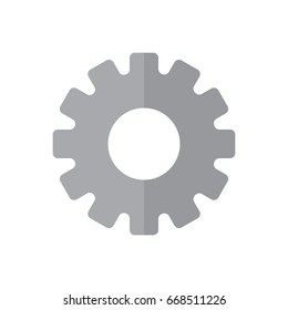 Gearwheel flat icon, filled vector sign, colorful pictogram isolated on white. Settings symbol, logo illustration. Flat style design