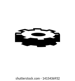 Gearwheel, Gear. Flat Vector Icon illustration. Simple black symbol on white background. Gearwheel, Gear sign design template for web and mobile UI element