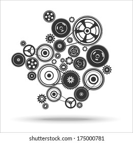 gearwheel mechanism background. Vector illustration