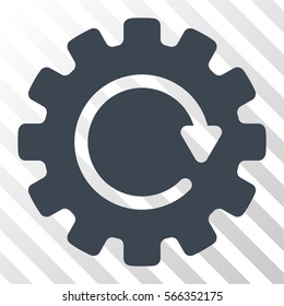 Gearwheel Rotation vector icon. Illustration style is flat iconic smooth blue symbol on a hatch transparent background.