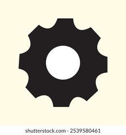 Gearwheel or Setting icon. Cog wheel icon isolated on flat background. Cog icon, Gear silhouette art