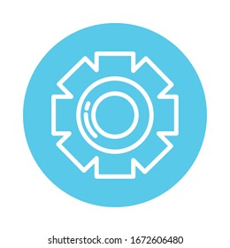 gearwheel tool, block and flat style icon vector illustration design