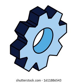 gearwheel tool on white background vector illustration design