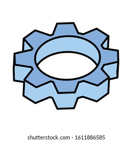 gearwheel tool on white background vector illustration design