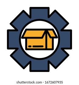 gearwheel tool on white background vector illustration design