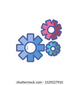 gearwheel tool in white background vector illustration design