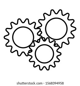 gearwheel tool in white background vector illustration design