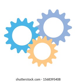 gearwheel tool in white background vector illustration design
