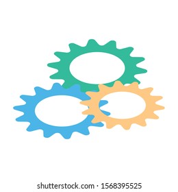 gearwheel tool in white background vector illustration design