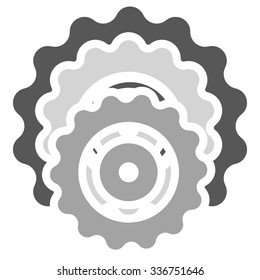 Gearwheels, cogwheels on white
