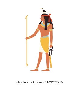 Geb the Egyptian god of the earth and mythological member of the Ennead, flat cartoon vector illustration isolated on white background. Ancient Egyptian god Geb.